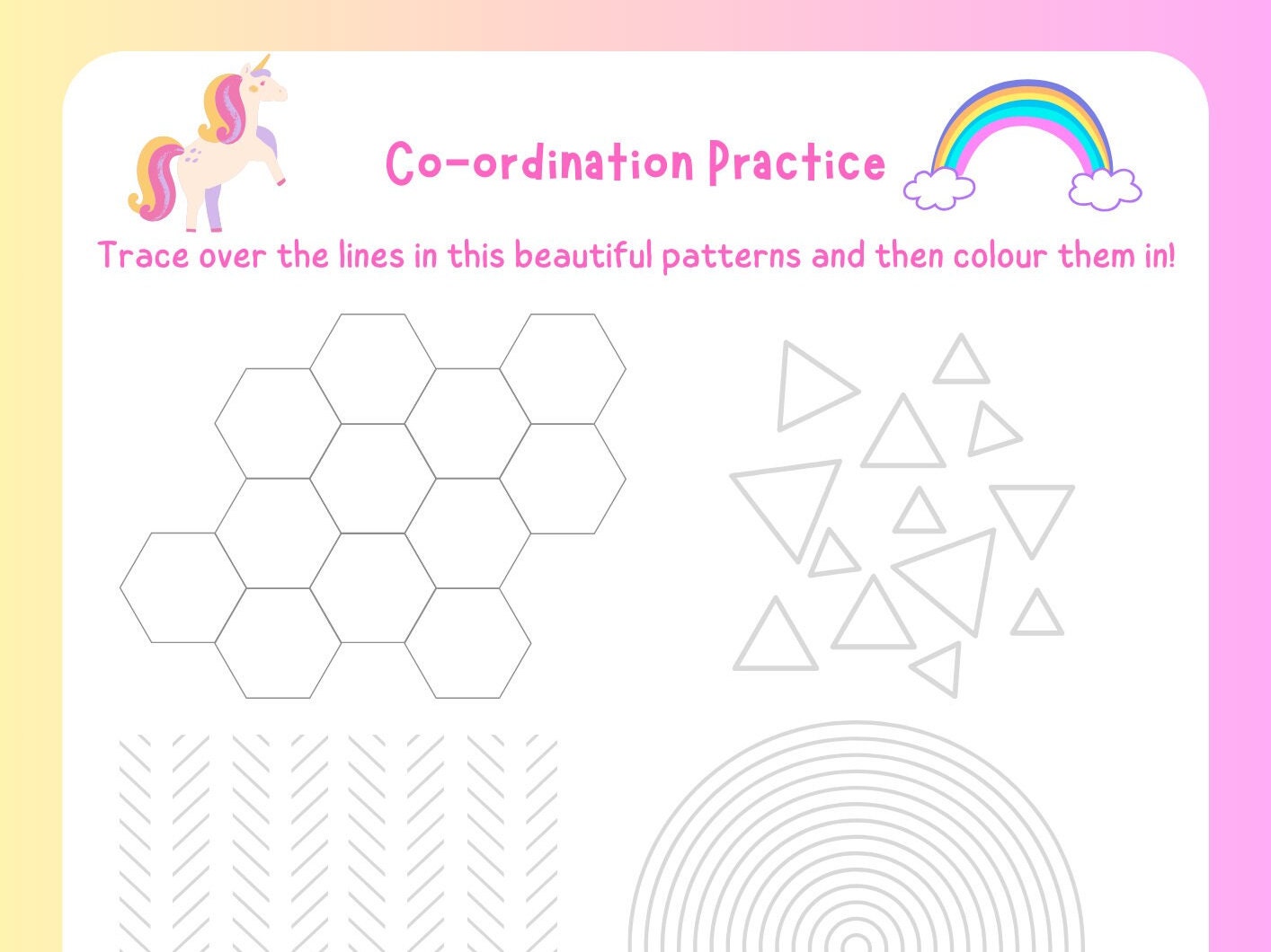 Handwriting Practice Unicorn Pack