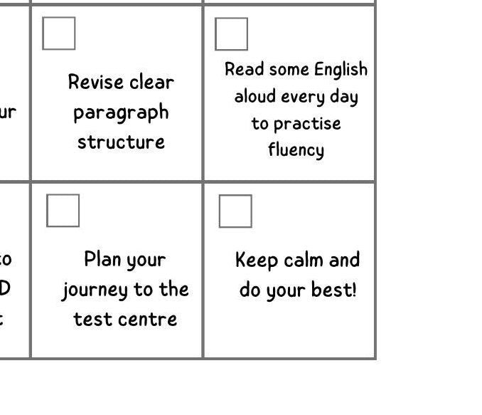 IELTS Revision checklist