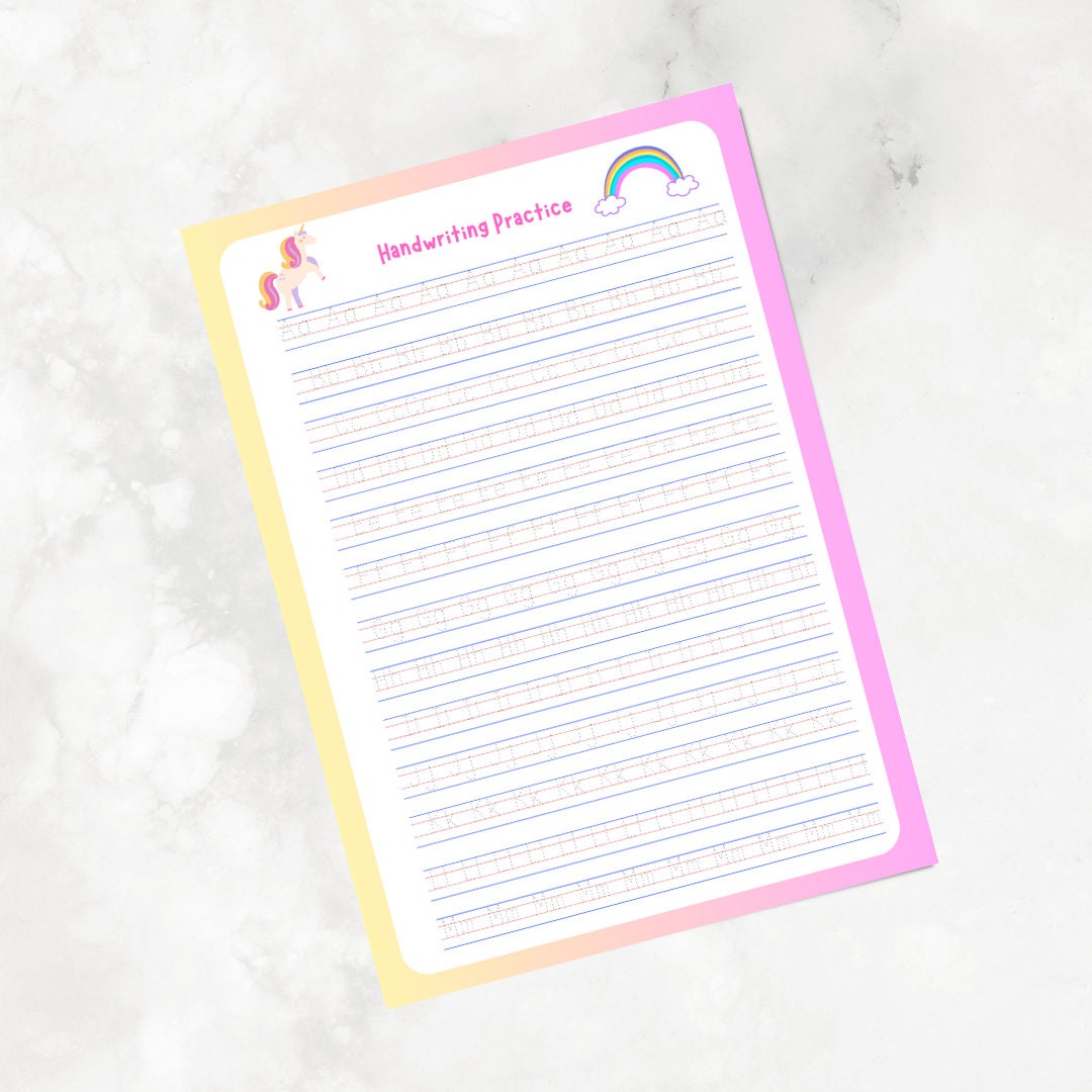 Handwriting Practice Unicorn Pack