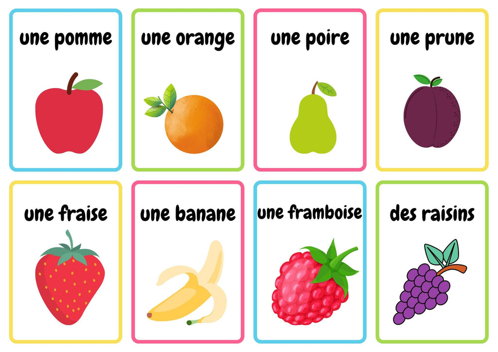 French Beginners' Printable Flashcards Bundle