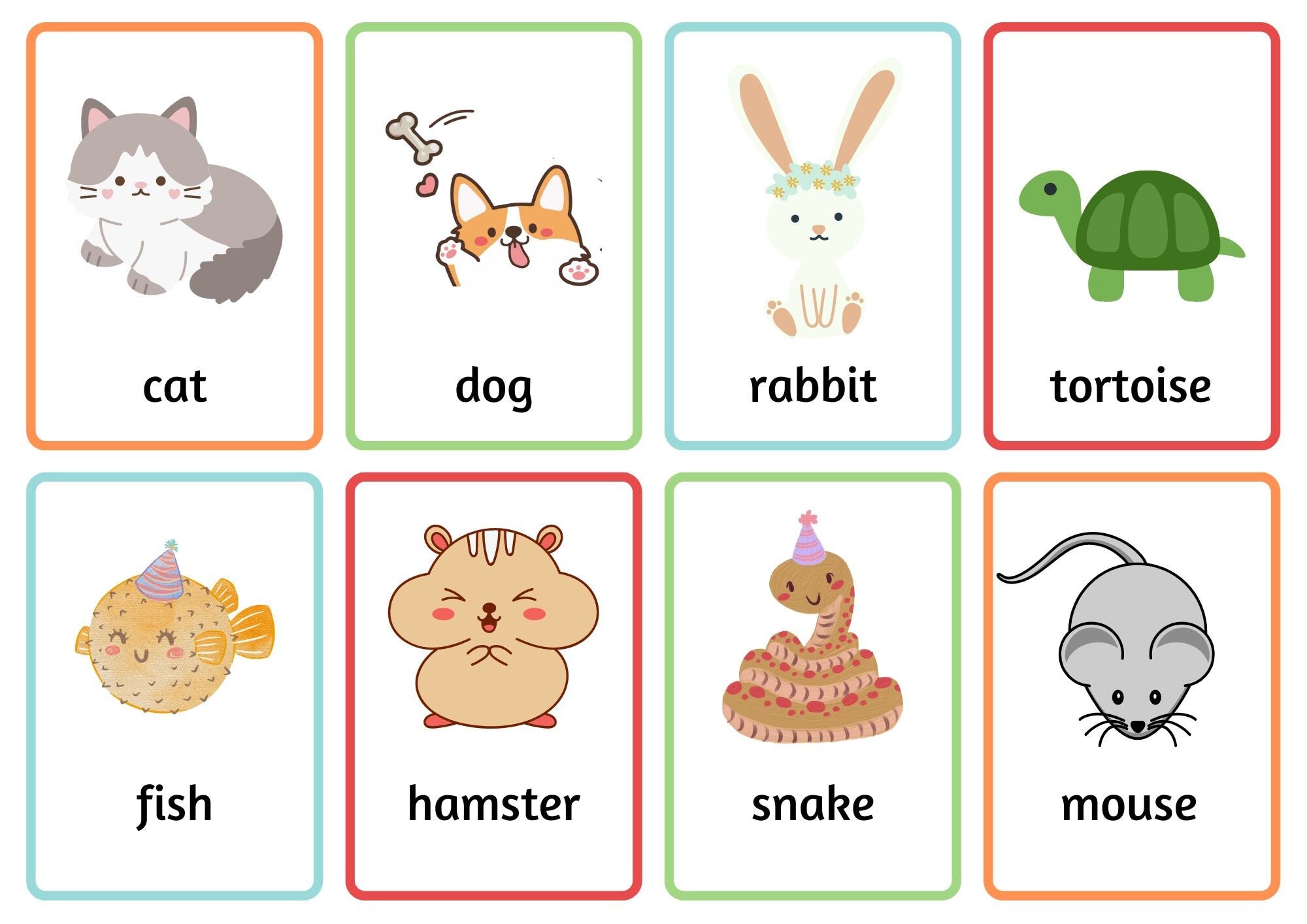 English ESL Basic vocabulary Printable Flashcards Bundle