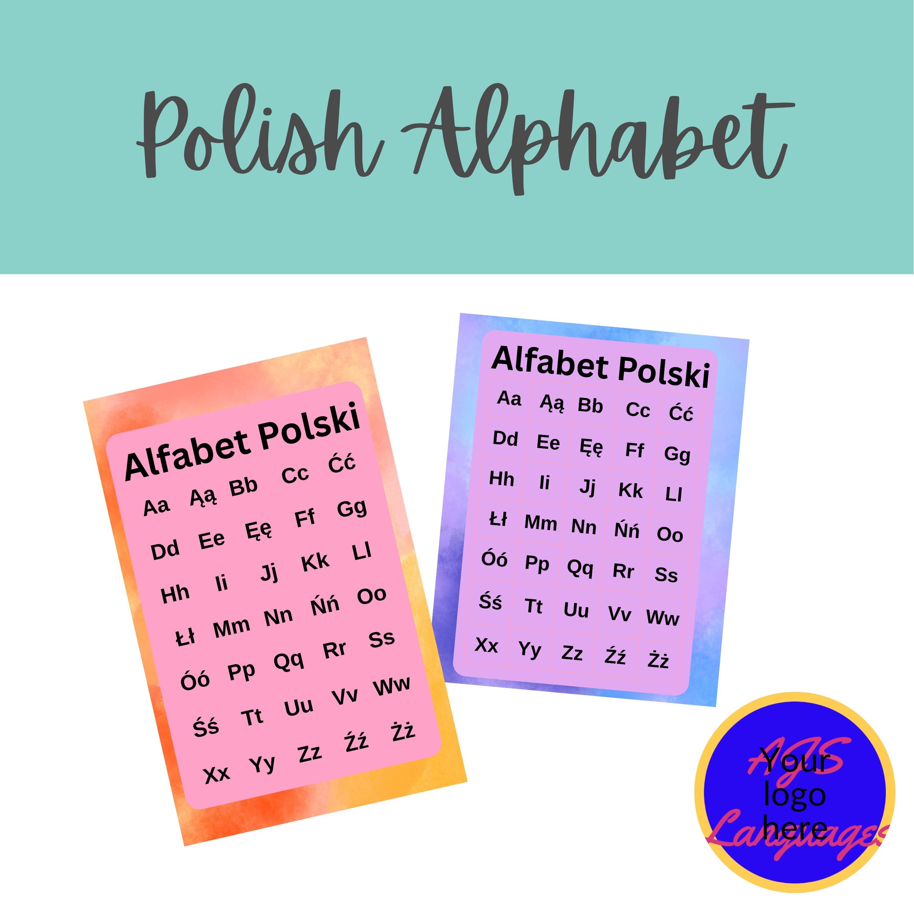 Printable Polish Alphabet Poster - Great for Polish school