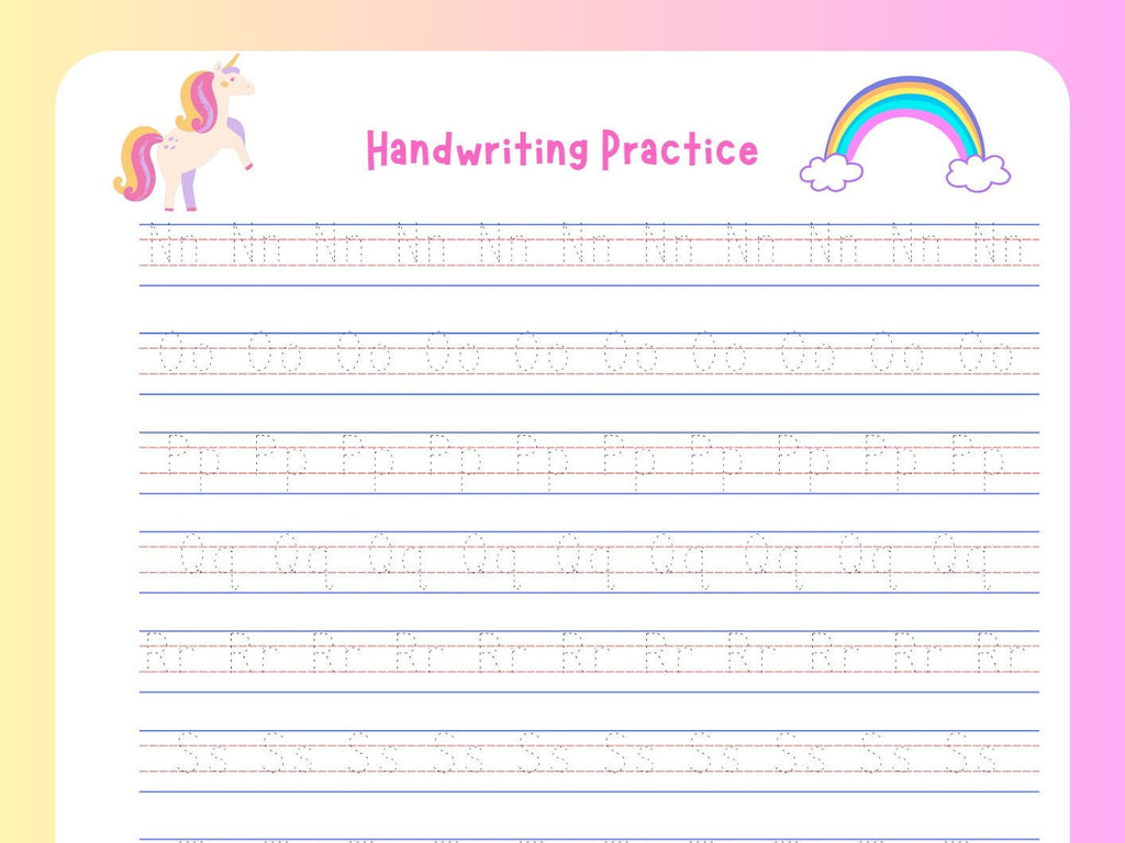 Handwriting Practice Unicorn Pack