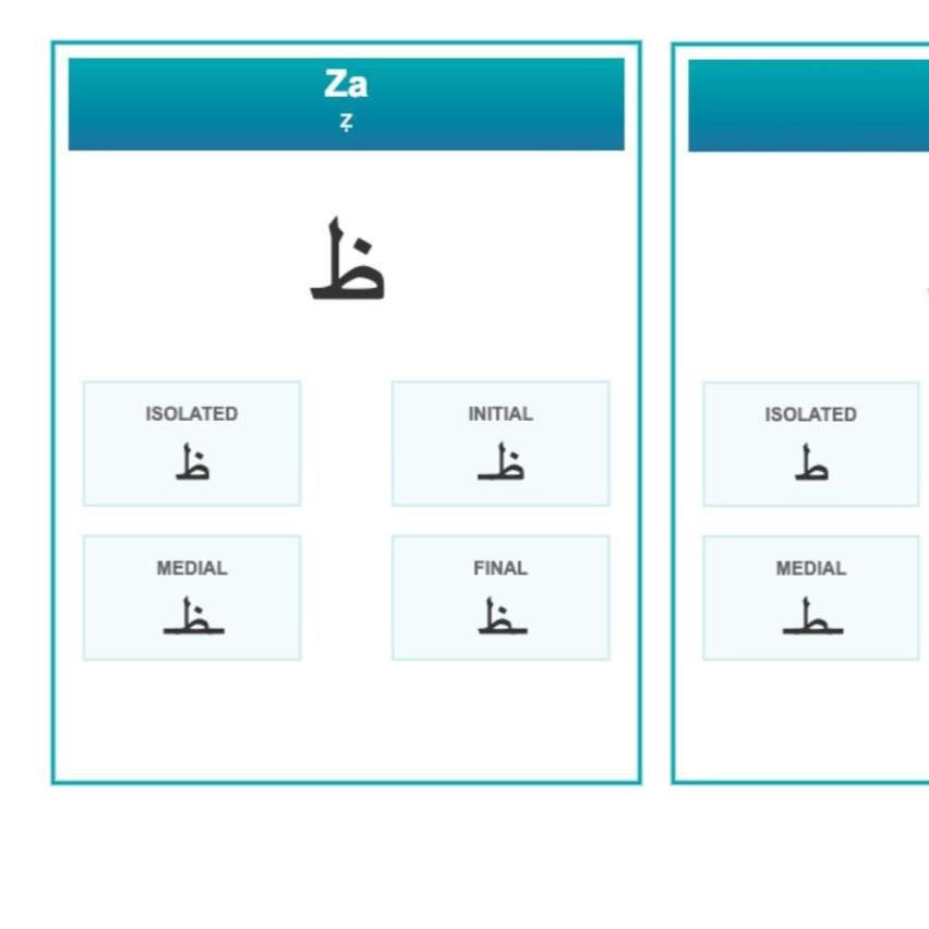 Persian alphabet printable flashcards