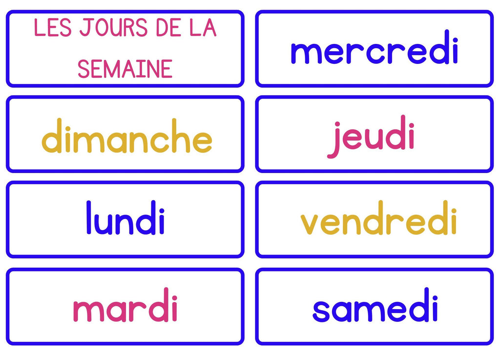 French Beginners' Printable Flashcards Bundle