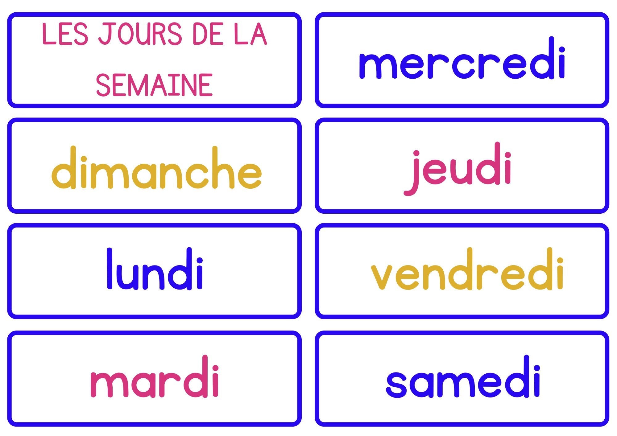 French Beginners' Printable Flashcards Bundle