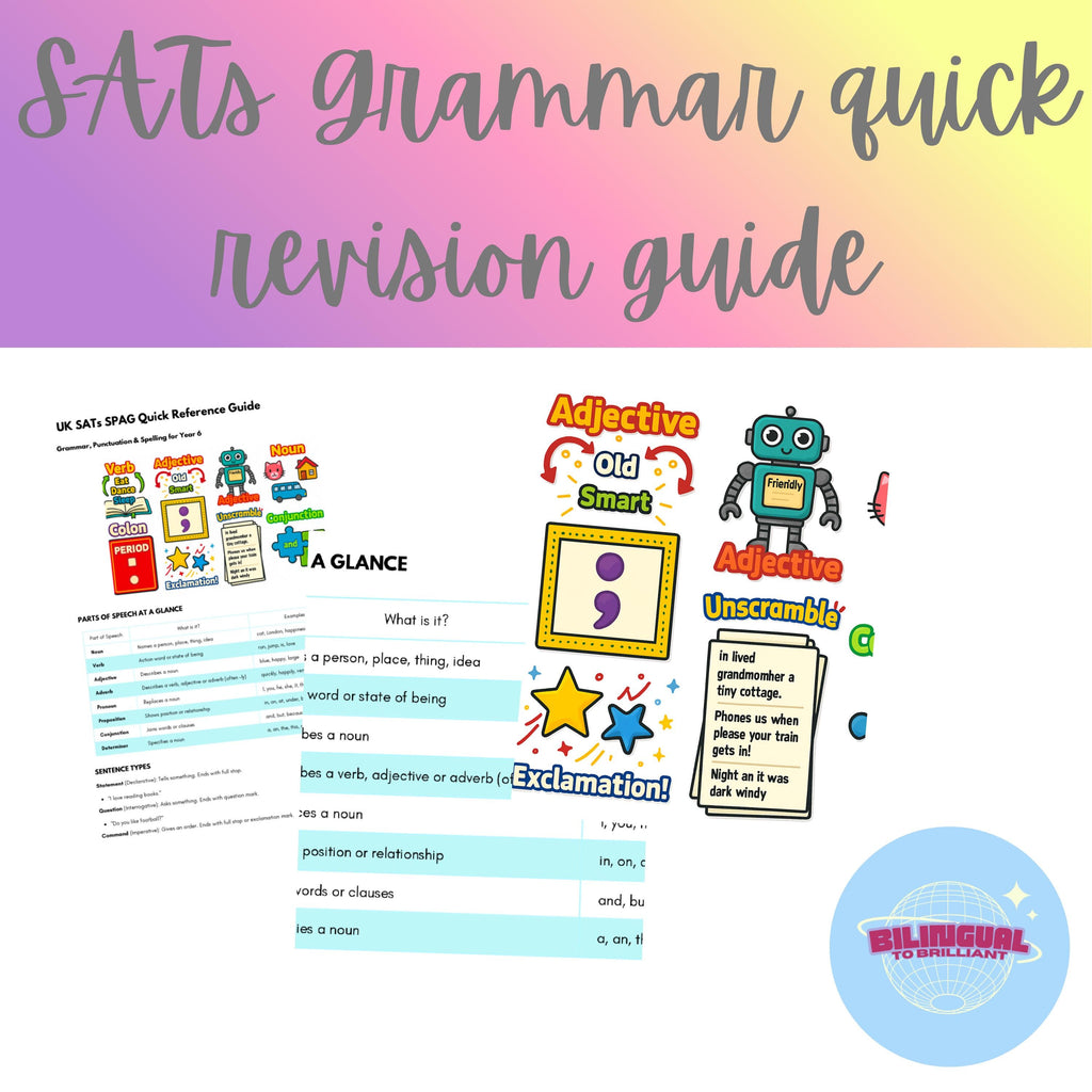 SATs SPAG GPS Revision Quick Guide - Study Aid for Success