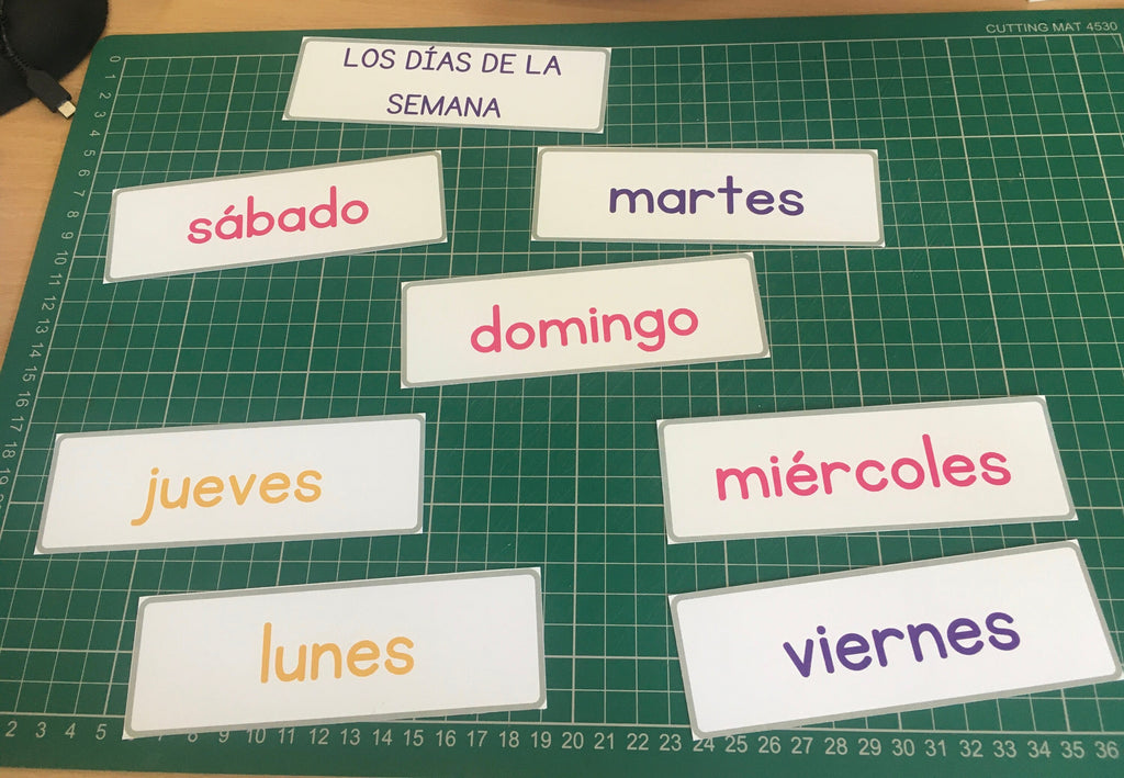 Spanish days of the week - ink saving version