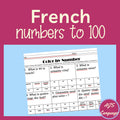 Color by Number Printable, Fun French Numbers to 100 Worksheet for Older Kids Learning