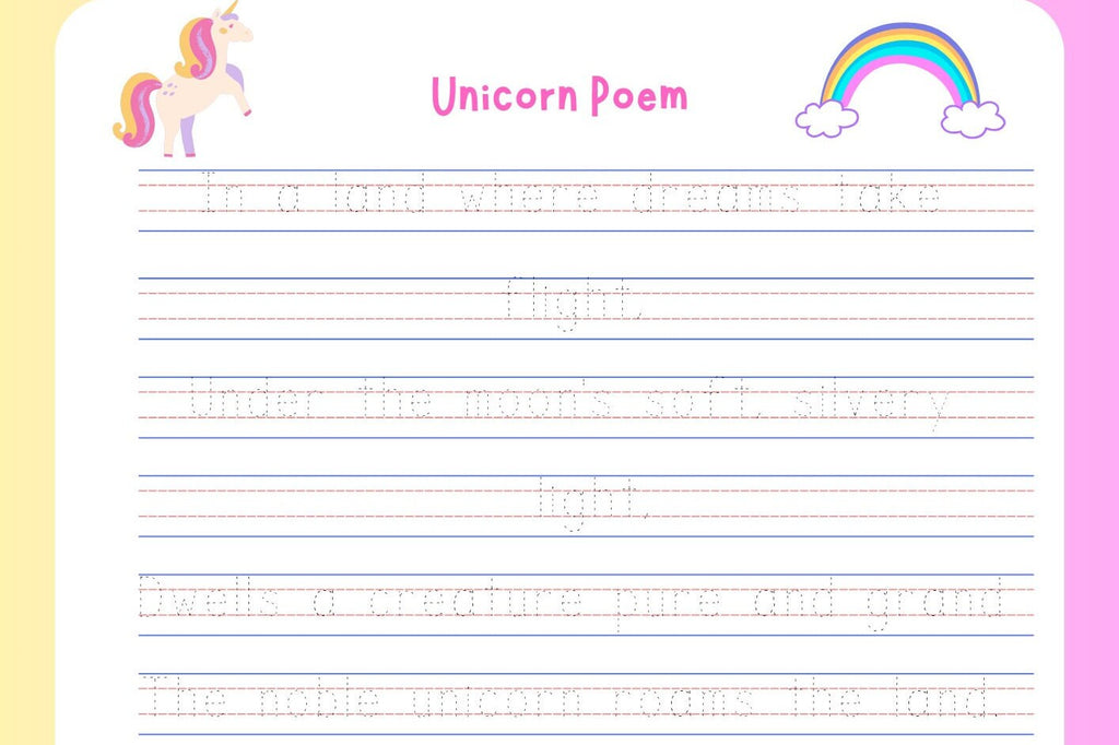 Handwriting Practice Unicorn Pack