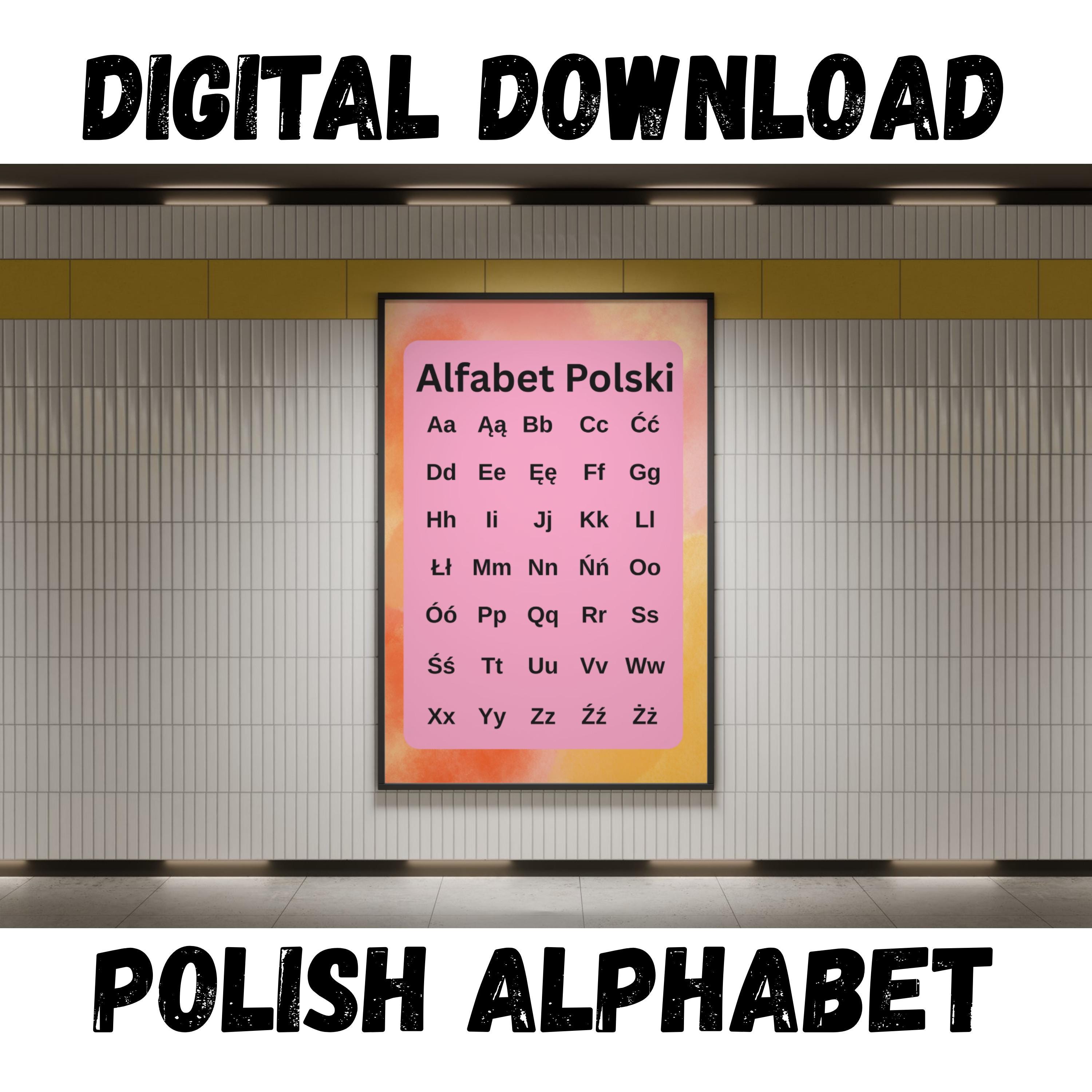Printable Polish Alphabet Poster - Great for Polish school