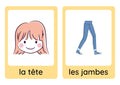French young learners' clothes, weather and body parts flashcard bundle